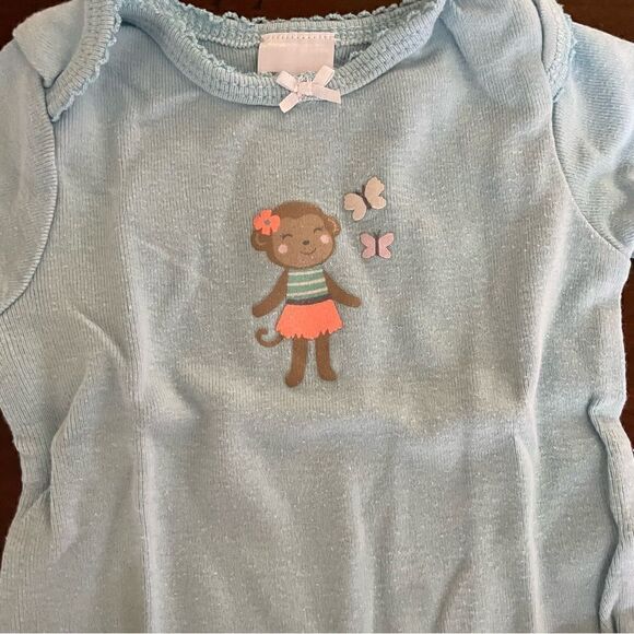 Carter’s Baby Girls Onesie with Matching Pants Monkey Application Size 3 Months - Picture 2 of 7